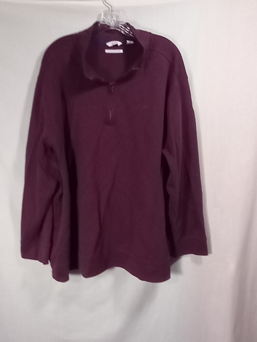 Calvin Klein Burgundy Quarter Zip Long Sleeve Pullover Polo Size 3XL